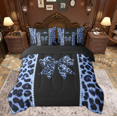 thumbnail image 3 of Feelyou Fashion Princess Bow Bedding Comforter Set 7pcs, Leopard Cheetah Print King Bedding Sets, Kawaii Dreamy Bowknot Reversible Bed Sheets, Super Cozy Room Decor, 3 of 9