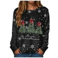 thumbnail image 2 of Merry Christmas Holiday Sweatshirts for Women 2025 Long Sleeve Crewneck Christmas Tree Graphic Sweatshirt Pullover Tops, 2 of 5
