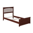 thumbnail image 2 of Mission Twin Wood Foundation Bed with Matching Footboard in Walnut, 2 of 10