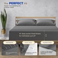 thumbnail image 7 of THREAD SPREAD 100% Egyptian Cotton Sheets California King Size - 1000 High Thread Count, Luxury 5-Star Hotel 4 PC Sateen Dark Grey Cali King Sheets, Extra Long Staple 16" Deep Pocket Bed Sheet Sets, 7 of 7