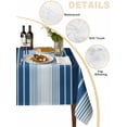 thumbnail image 2 of Navy Blue Ombre Stripe Table Cloth, Farmhouse Simple Striped Waterproof Tablecloth for Rectangle Tables, Reusable Washable Fabric Table Cover for Restaurant Kitchen Dining Tables 60"x84", 2 of 6