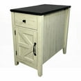thumbnail image 2 of End Table for Bedroom Living Room - Farmhouse Style, Charging Station & Barn Door, White+Black, 2 of 21