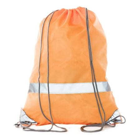 Mato & Hash Reflective Cinch Bag | High Visability | Great For Runners & Events - 15PK Shock Orange CA2525