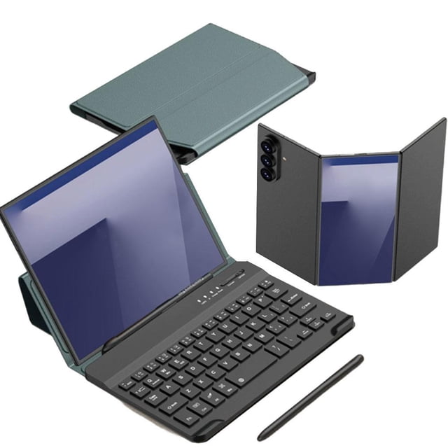 Mobile Office Keyboard Kit,Leather Keyboard Case Pen Bluetooth For Folding Mouse,Kit Phone Case