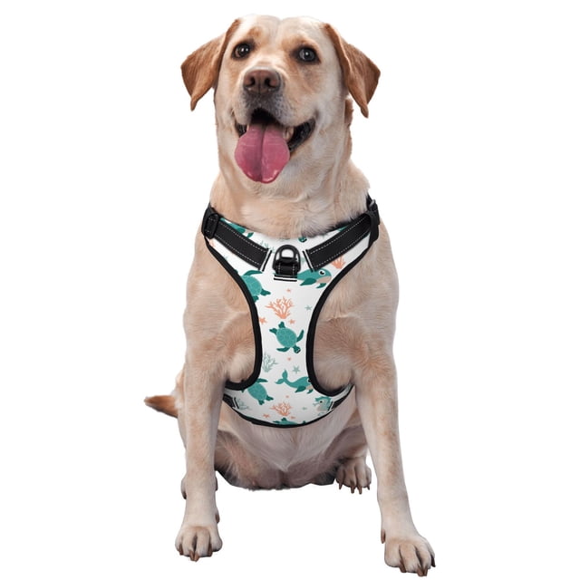 Fotbe Turtles And Seahorses Arnés para Perro con Estampado –Chaleco Ajustable Acolchado con Asa de Control para Perros Grandes-Large