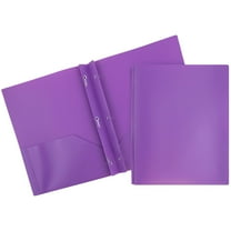 JAM Paper Plastic 2 Pocket School POP Folders with Metal Prongs Fastener Clasps, Purple, 3/Pack