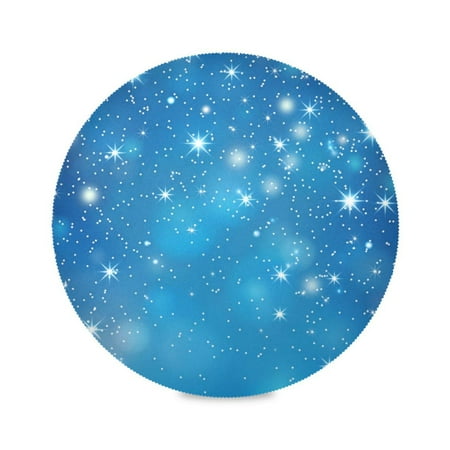 

Round Plate Mat 15.4x15.4 Inchesx4 Placemat Table Mat Kitchen Mat Coffee Mat Fabric Thick Strong Wear-Resistant Heat Resistance Shining Star