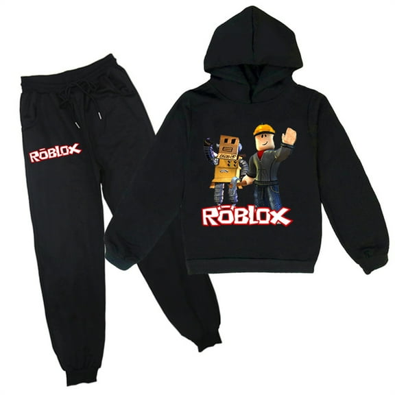 Boys Tracksuit Roblox Pullover Hoodie and Jogging Pants-Cotton Long Sleeve Hooded 2 Piece Outfits for Kids