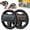 Black Big Version, variant on 2 Packs Steering Wheel for Nintendo Switch 2 Joy Con, Switch 2 Racing Wheel for Mario Kart World & 8 Deluxe, NS2 Racing Games Accessories with Ergonomic Design and Easy to Install - Black