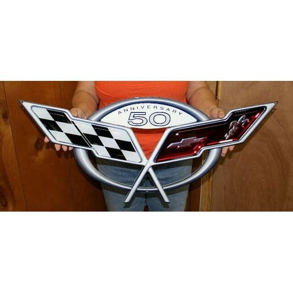 Corvette C5 50th Anniversary Wall Art - Steel Sign