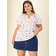 thumbnail image 3 of BluDe GaEstampado Floral ManAcampanaOjo De CerraduTalGrande PaMujer blanco rojo 4XL, 3 of 5