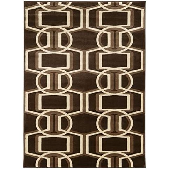Riverbay Furniture 5'3" x 7' Bridle Rug in Chocolate and Beige