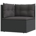 thumbnail image 3 of vidaXL 9 Piece Garden Lounge Set with Cushions Black Poly Rattan, 3 of 5