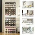thumbnail image 3 of KULAGAGA 13 Tiers Shoe Organizer Rack, Wooden Narrow Shoe Tower with Drawer for Entryway, White, 3 of 7