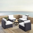 thumbnail image 4 of BISCAYNE 4 PERSON OUTDOOR WICKER SEATING SET IN WHITE - FOUR ARMLESS CHAIRS, ASHLAND FIREPIT, 4 of 4