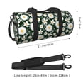 thumbnail image 2 of Zufioo White Daisies and Bee Print Round Sports Travel Duffel Bag, Airplane Weekender Bag, Waterproof Gym Backpack, Unisex, 2 of 6