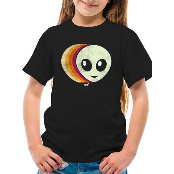 Layered Alien Emoji Vibes - Retro Galactic Graphic Youth's T-shirt