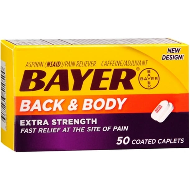 Bayer Back & Body Extra Strength Caplets 50 Caplets (Pack of 2