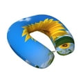 thumbnail image 2 of KLL Blue Sky Sunflower Pattern Memory Foam Cervical Neck Pillow Versatile U-Shaped Pillows for Home/Office/Camping/Travelling/Soft Washable Cover, 2 of 8