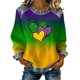 thumbnail image 1 of Camisetas de Manga Larga para Mujeres Blusa de Cuello Redondo Impresa de Carnaval de Ajuste Suelto con Poliéster Suave, Tops de Moda Casual para Uso Diario en Casa O Trabajo, 1 of 3