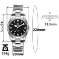 thumbnail image 4 of ADDIESDIVE Men's Automatic Watch, Sapphire Crystal NH35 Movement, 100m Waterproof Dive Watch, Luminous, Black Dial, 4 of 8
