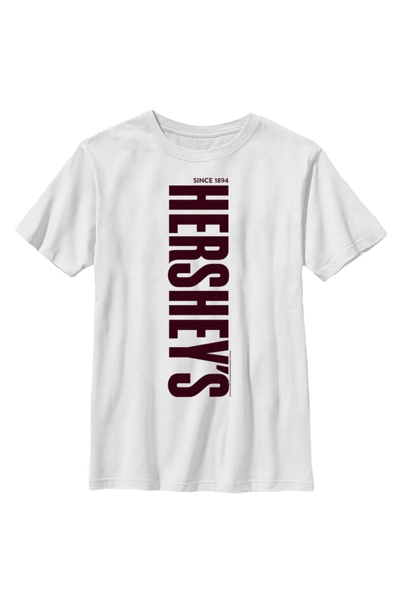 Boy's HERSHEY'S Vertical Logo Graphic Tee White Large