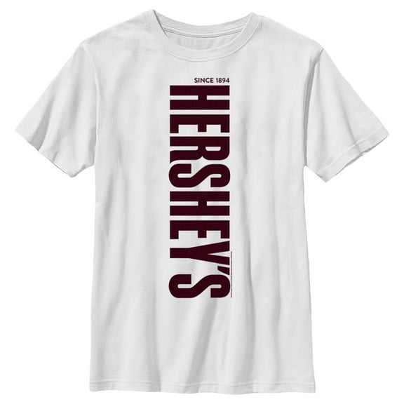 Boy's HERSHEY'S Vertical Logo Graphic Tee White Small