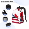 thumbnail image 5 of Lsque USA Canada Flag Classic Casual Backpack - Large Capacity Water-Resistant Backpack for School, Work, Travel, and Outdoor Activities, 5 of 8