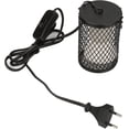thumbnail image 1 of CHAO Lámpara de calor para pollitos, lámpara de calor para terrario de 100 W, lámpara de cerámica, emisor de protección, lámpara de calefacción con interruptor, enchufe de la UE 220-230 V(negro), 1 of 5