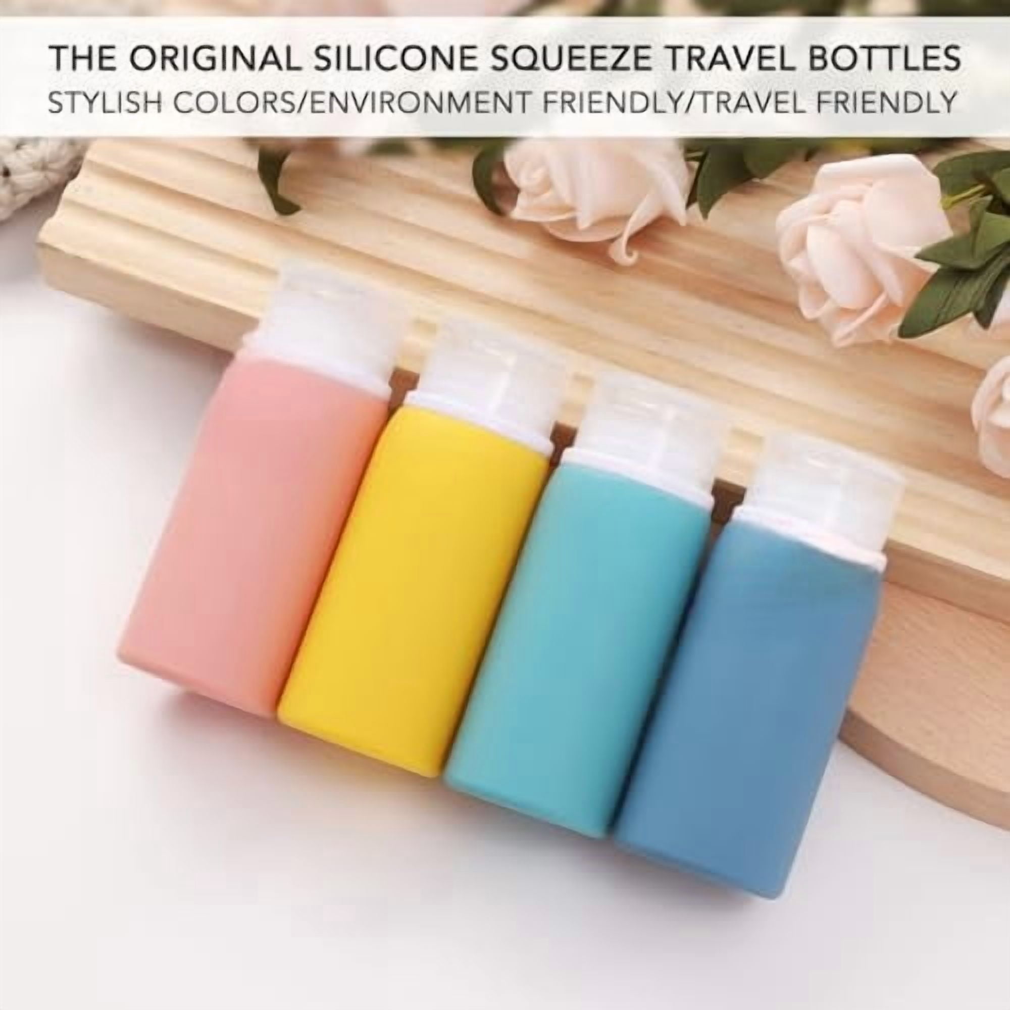 21 Pack Travel Bottles for Toiletries, Leak-Proof TSA Compliant Silicone Travel Size Containers for Shampoo and Conditioner, BPA Free with Toiletry Bag (Yellow)