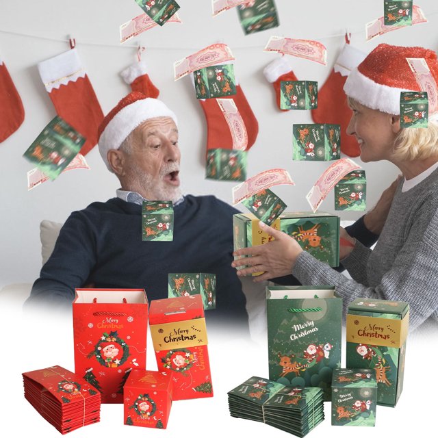 Fiudx Navidad Caja De Regalo Sorpresa Para El Día De San Valentín, Feliz Navidad, Creación Del Regalo Más Sorprendente, Caja De Regalo Romántica Que Rebota Con Sobre Rojo