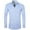 Light Blue, variant on Wotryit Mens Shirts Mens Dress Shirt Regular Fit Turn Down Collar Long Sleeve Stretch Tops White 4XL