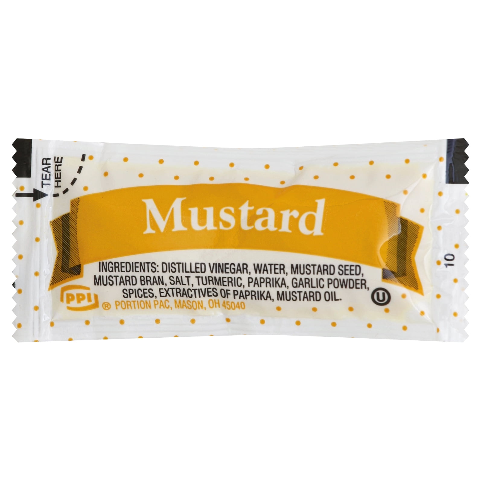 PPI Single Serve Mustard, 5.5 gr. Packets (Pack of 500)
