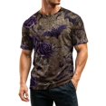 thumbnail image 4 of Halloween Shirts for Men Ghost Pumpkin Print Crew Neck Scary Costumes Witch Hat Graphic Short Sleeve Funny Fall Tees XL, 4 of 6