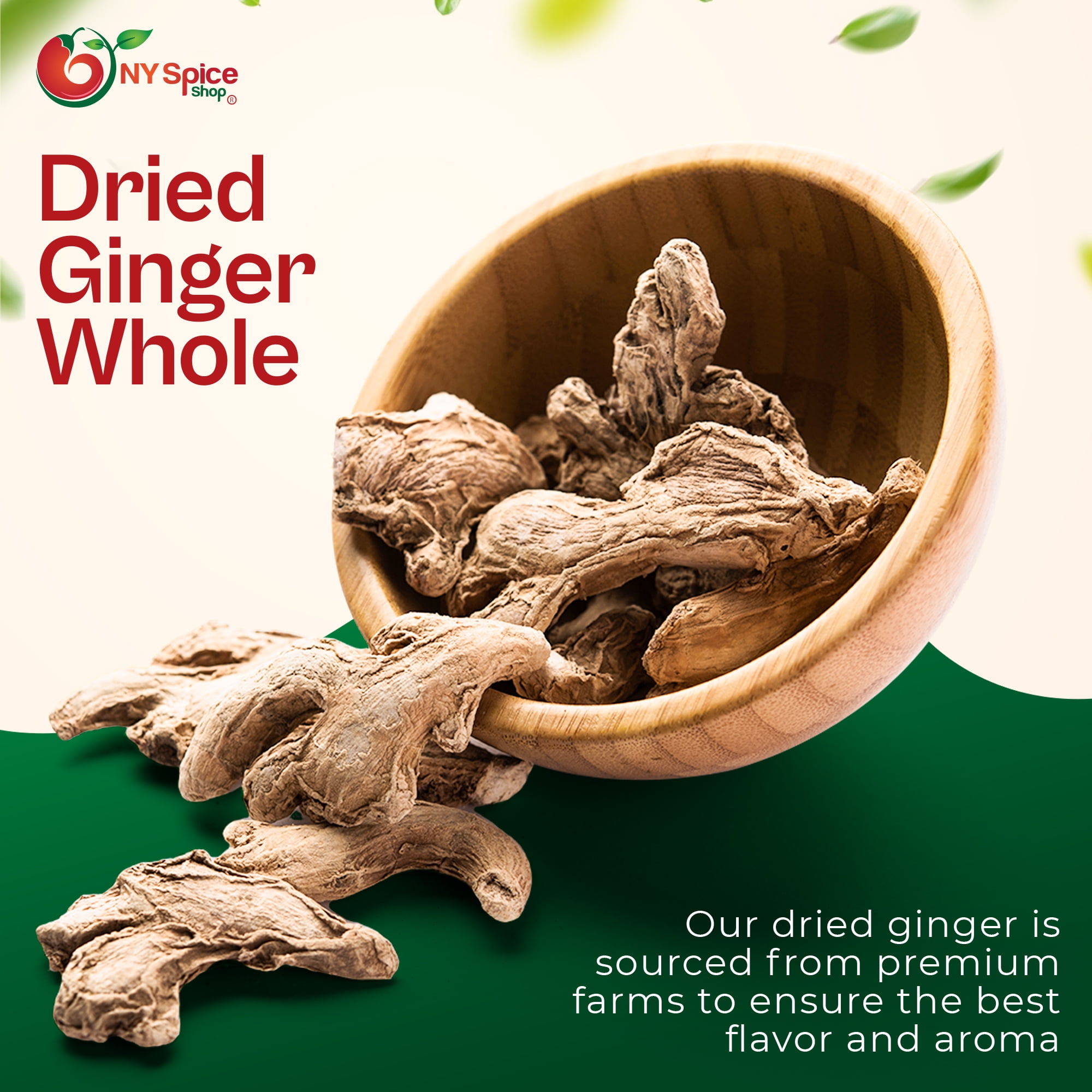 NY SPICE SHOP Dried Whole Ginger - 3 Pound - Whole Dried Ginger - Whole Ginger Root Herb - Dried Ginger