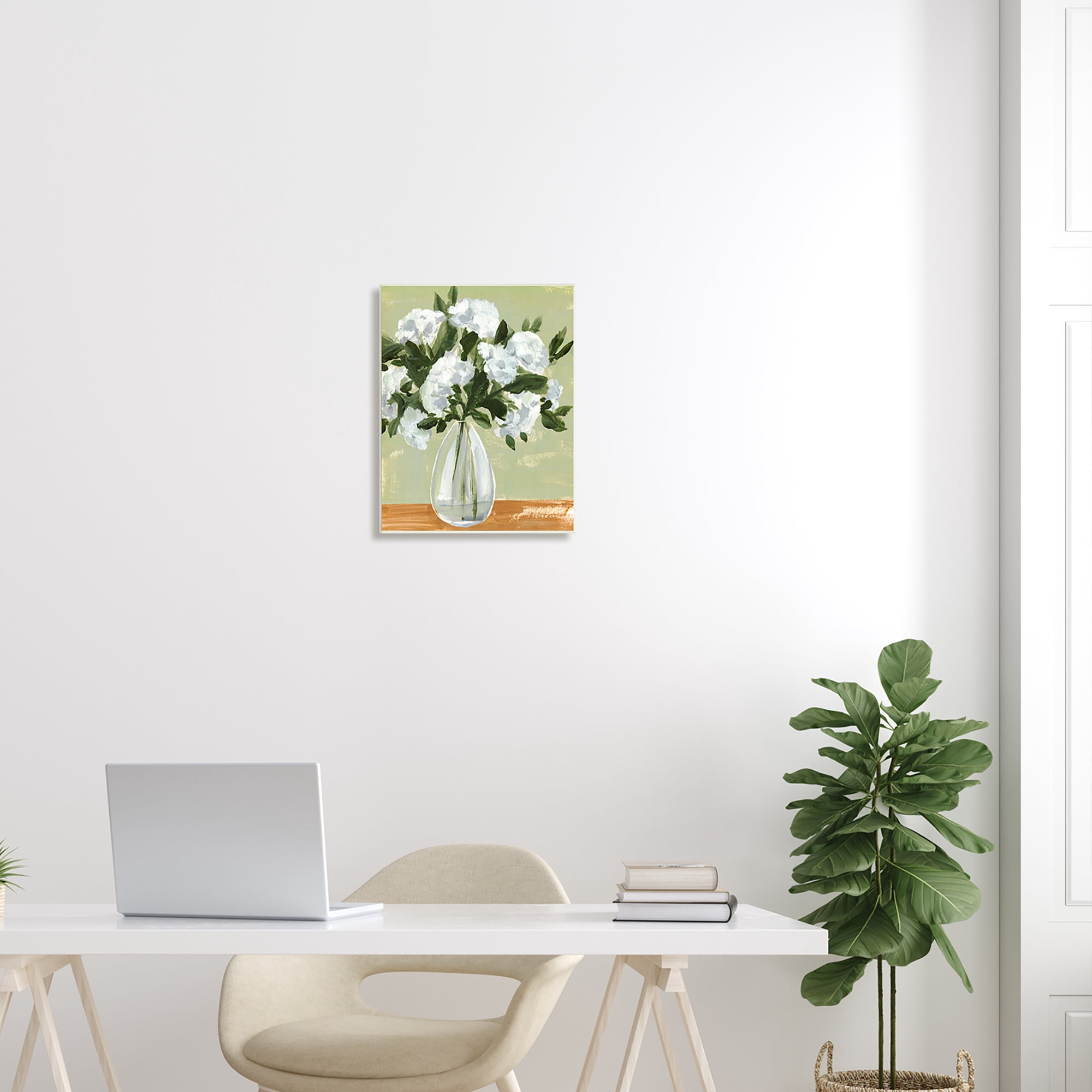 Stupell Industries Casual White Floral Arrangement Bouquet Still Life Painting Unframed Art Print Wall Art, Design by Annie Warren