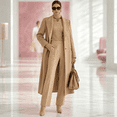 thumbnail image 5 of Women's Belted Solid Color Maxi Wool Coat,Notched Lapel Single Breasted Long Winter Overcoat,Elegant Tailored Outerwear for Office 02-Khaki M, 5 of 5