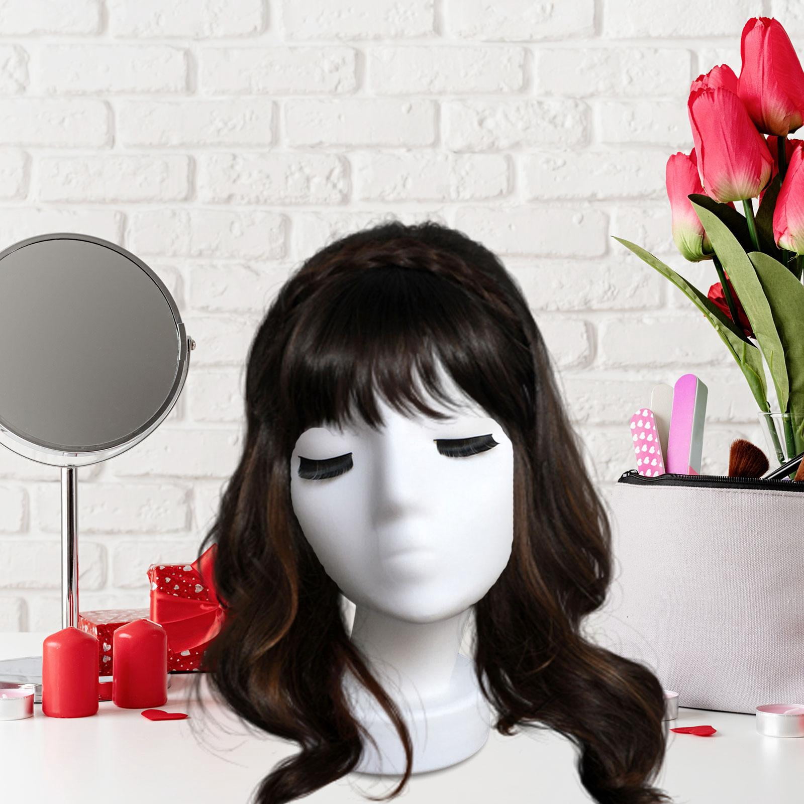 TOOYFUL Hat Display Rack Female Head Mannequin Display Model Manikin for Headwear Jewelry Glasses Hats Making Styling A
