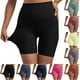 thumbnail image 1 of Jacenvly New Yoga Shorts for Women Summer Fashion Solid High Waisted Yoga Shorts Stretchable Elastic Waist Womens Shorts Athletic, 1 of 6