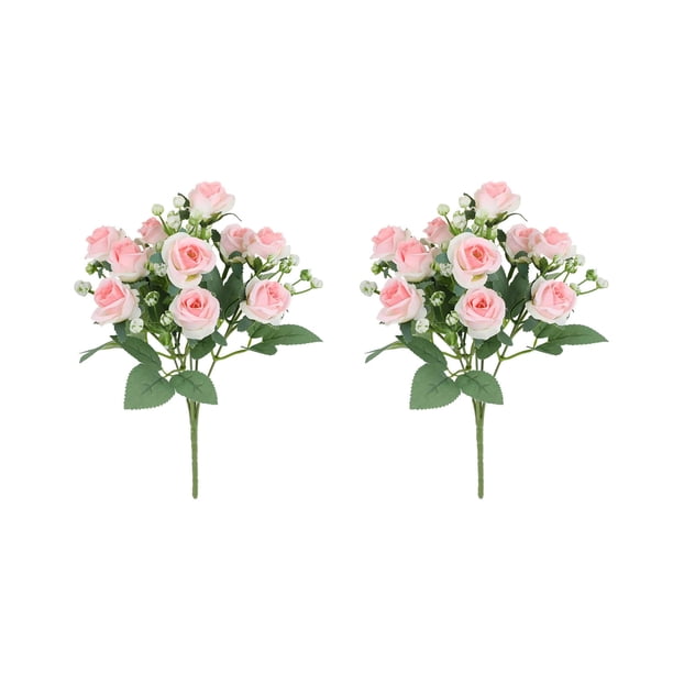 ¡Descuento! 2 Ramos de Rosas Artificiales para Centros de Mesa de Boda, Arreglos Florales, Decoración para Fiestas, Decoración Festiva Del Hogar, Flores Artificiales.