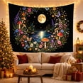 thumbnail image 3 of Magical Moonlit Forest in Wreath Whimsical Fantasy for Nature Lovers, Forest Art Wall Decor, Housewarming Gift Tapestry Wall Hanging for Bedroom and Dorm, 3 of 7