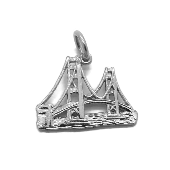 .925 Sterling Silver Golden Gate Bridge Charm Pendant