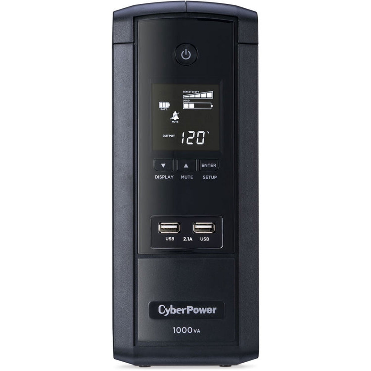 CyberPower BRG1000AVRLCD Intelligent LCD UPS Systems - 1000VA/600W, 120 VAC, NEMA 5-15P, Mini-Tower, 10 Outlets, LCD, PowerPanel