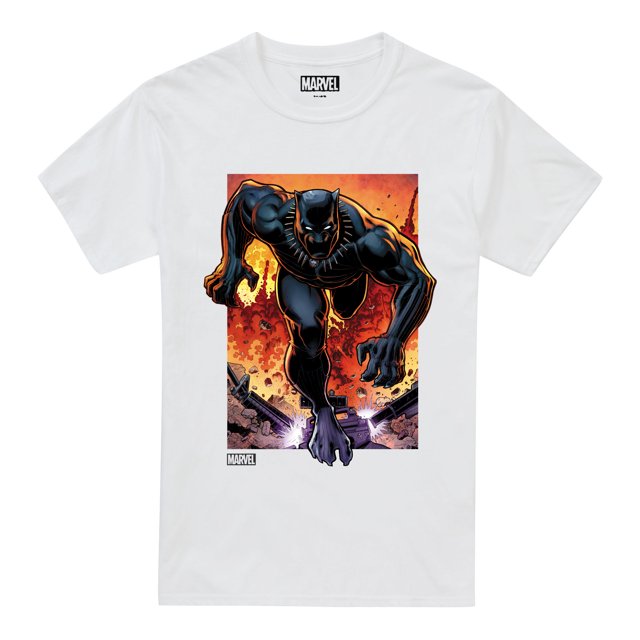 Black Panther - Camiseta Explosión para Hombre (Blanco)