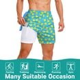 thumbnail image 3 of MINOUVA Men's 2-in-1 Swim Trunks with Compression Liner, Quick-Dry Stretch Fabric, Drawstring Waist, Pockets, Pockets, Shorts Swimwear Bottoms (Men's L), 3 of 7