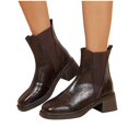 thumbnail image 5 of Wowcloth Women's Winter Chelsea Boots – Square Toe Slip-On Ankle Boots with Chunky Heel and Solid Color Design for Casual Stylish Outfits, 5 of 9
