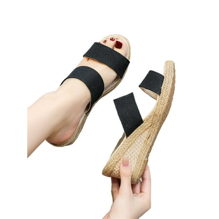 

Crocowalk Womens Casual Wedges Espadrilles Shoes Fashion Slip On Slippers Indoor&Outdoor Nonslip Platform Slide Sandal