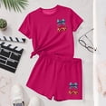 thumbnail image 6 of ATOGUTA Teen Outfits For Girls Kids Short Sleeve T-Shirts Elastic Waist Shorts Casual Summer 4th of July Clothing Sets Size 3T-15, Hot Pink, 6 of 6