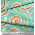 thumbnail image 2 of Soimoi Crepe Silk Fabric Spiral & Wine Glass Bar Printed Fabric 1 Yard 42 Inch Wide, 2 of 3