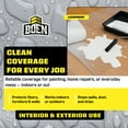 thumbnail image 6 of BOEN 9x12 Plastic Drop Cloth – 3-Pack, 1 Mil Painters Plastic Sheeting Roll – Waterproof, Tear-Resistant Paint Tarp for Furniture, Floors, Windows, Dust Protection – Multipurpose & Disposable, 6 of 6